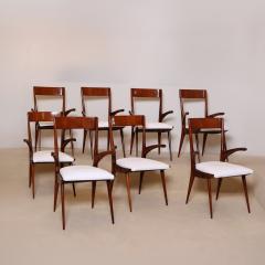 Set of Eight Dining Armchairs Italy 1950s - 4411943