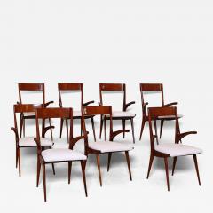 Set of Eight Dining Armchairs Italy 1950s - 4412215