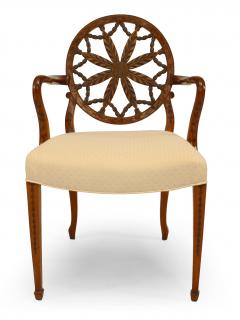 Set of Eight English Adam Style Satinwood Chairs - 1419074