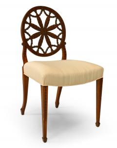 Set of Eight English Adam Style Satinwood Chairs - 1419075