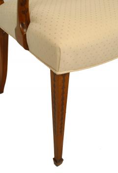 Set of Eight English Adam Style Satinwood Chairs - 1419077