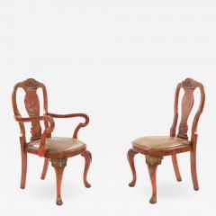 Set of Eight English Queen Anne Chinoiserie Dining Chairs - 1421226