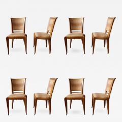 Set of Eight Fine French Art Deco Cherry Dining Chairs - 358797