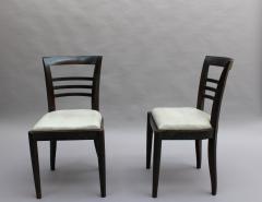 Set of Eight Fine French Art Deco Ebonized Lime Oak Dining Chairs - 431225