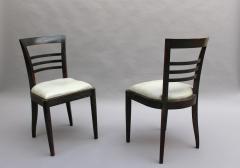 Set of Eight Fine French Art Deco Ebonized Lime Oak Dining Chairs - 431227