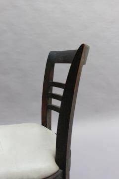 Set of Eight Fine French Art Deco Ebonized Lime Oak Dining Chairs - 431228