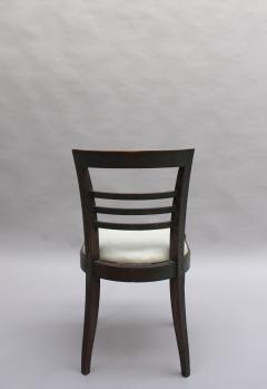 Set of Eight Fine French Art Deco Ebonized Lime Oak Dining Chairs - 431231
