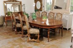 Set of Eight French Louis XIII Style Os de Mouton Dining Chairs with Tapestry - 3424526