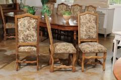 Set of Eight French Louis XIII Style Os de Mouton Dining Chairs with Tapestry - 3424530
