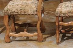 Set of Eight French Louis XIII Style Os de Mouton Dining Chairs with Tapestry - 3424630