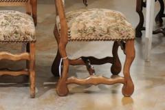 Set of Eight French Louis XIII Style Os de Mouton Dining Chairs with Tapestry - 3424637