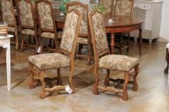 Set of Eight French Louis XIII Style Os de Mouton Dining Chairs with Tapestry - 3424704