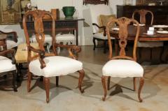 Set of Eight French Rococo Style 19th Century Upholstered Walnut Dining Chairs - 3417085