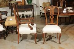 Set of Eight French Rococo Style 19th Century Upholstered Walnut Dining Chairs - 3417094
