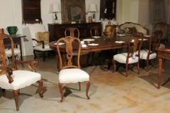 Set of Eight French Rococo Style 19th Century Upholstered Walnut Dining Chairs - 3417095