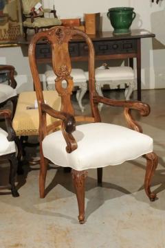 Set of Eight French Rococo Style 19th Century Upholstered Walnut Dining Chairs - 3417111