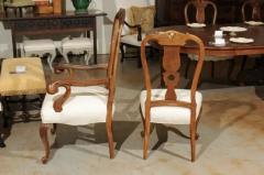 Set of Eight French Rococo Style 19th Century Upholstered Walnut Dining Chairs - 3417237