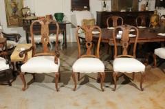 Set of Eight French Rococo Style 19th Century Upholstered Walnut Dining Chairs - 3417243