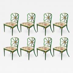 Set of Eight Georgian Green Painted Chairs - 2378830