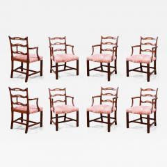 Set of Eight Georgian Ladder Back Armchairs - 3139780