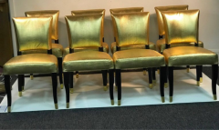 Set of Eight Gold Faux Snakeskin Chairs - 844993