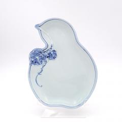 Set of Eight Gourd Shaped Japanese Dishes in Blue and White Vintage - 4400582
