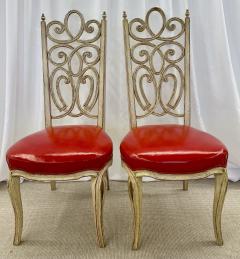 Set of Eight Hollywood Regency Style Louis Pistono Distressed Dining Chairs - 3001262