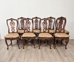 Set of Eight Italian Fruitwood Provincial Dining Chairs circa 1920 - 4719589