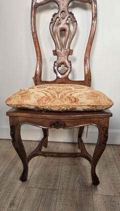 Set of Eight Italian Fruitwood Provincial Dining Chairs circa 1920 - 4719593