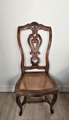 Set of Eight Italian Fruitwood Provincial Dining Chairs circa 1920 - 4719594