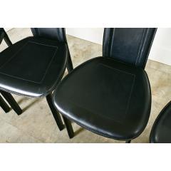 Set of Eight Italian Leather Postmodern Dining Chairs - 3964400