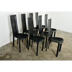 Set of Eight Italian Leather Postmodern Dining Chairs - 3964438