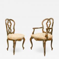 Set of Eight Italian Venetian Floral Decorated Chairs - 1421223
