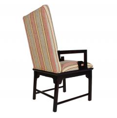 Set of Eight Midcentury Asian Modern Upholstered Chinoiserie Dining Chairs - 2427847