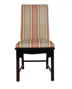 Set of Eight Midcentury Asian Modern Upholstered Chinoiserie Dining Chairs - 2427848