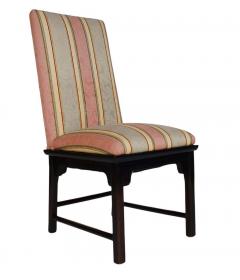 Set of Eight Midcentury Asian Modern Upholstered Chinoiserie Dining Chairs - 2427849