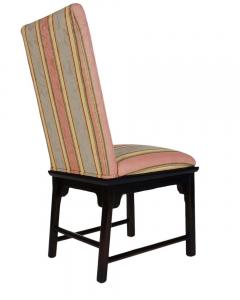 Set of Eight Midcentury Asian Modern Upholstered Chinoiserie Dining Chairs - 2427850