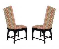 Set of Eight Midcentury Asian Modern Upholstered Chinoiserie Dining Chairs - 2427853