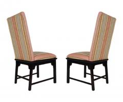 Set of Eight Midcentury Asian Modern Upholstered Chinoiserie Dining Chairs - 2508445