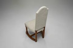 Set of Eight Oak Dining Chairs in Light Upholstery Europe 20th Century - 4174336
