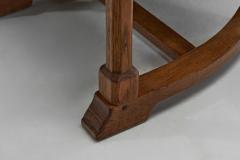 Set of Eight Oak Dining Chairs in Light Upholstery Europe 20th Century - 4174338