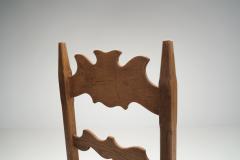 Set of Eight Oak Dining Chairs with Green Mohair Upholstery Europe 1960s - 4638321