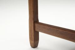 Set of Eight Oak Dining Chairs with Green Mohair Upholstery Europe 1960s - 4638323
