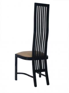 Set of Eight Postmodern High Back Spindle Dining Chairs from Spain in Black - 1958522
