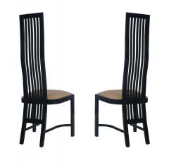Set of Eight Postmodern High Back Spindle Dining Chairs from Spain in Black - 1958526