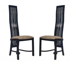 Set of Eight Postmodern High Back Spindle Dining Chairs from Spain in Black - 1958534