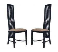 Set of Eight Postmodern High Back Spindle Dining Chairs from Spain in Black - 1958534