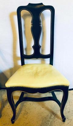 Set of Eight Queen Anne Style Ebonized and Gilt Decorated Dining Chairs - 1248939