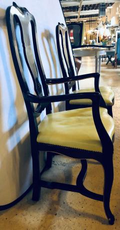 Set of Eight Queen Anne Style Ebonized and Gilt Decorated Dining Chairs - 2980547