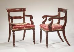 Set of Eight Regency Carved Mahogany Dining Chairs - 735877